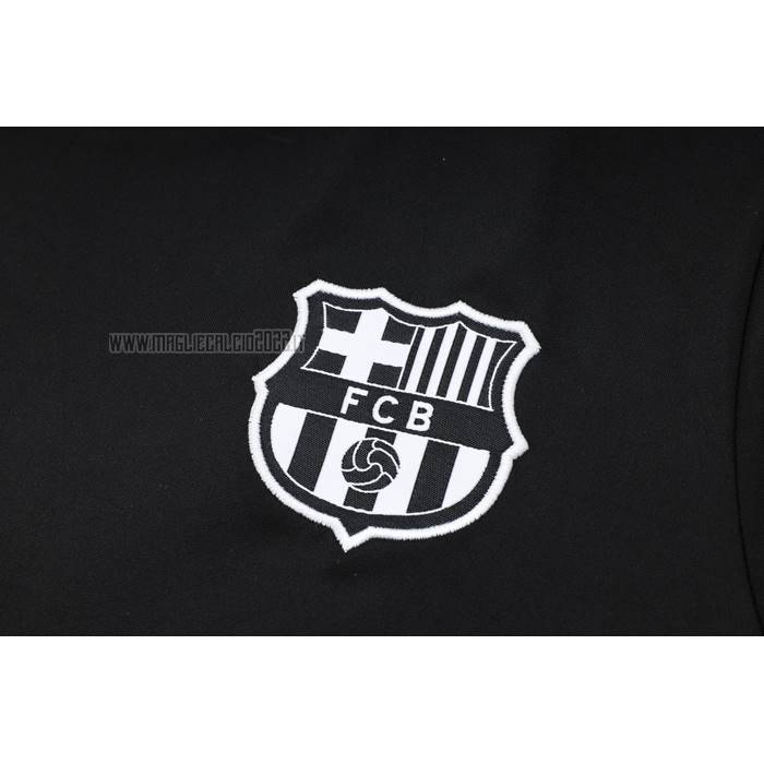 Tuta da Track del Barcellona Manga Corta 2023-2024 Nero - Pantalon Corto